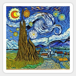 Starry Night Style Sticker